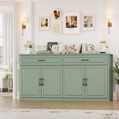63"W Console Table With 2 Drawers, Wood Console Table With 2 Double Door Cabinets, Suitable For Kitchen, Dining Room, Living Room by Ebern Designs