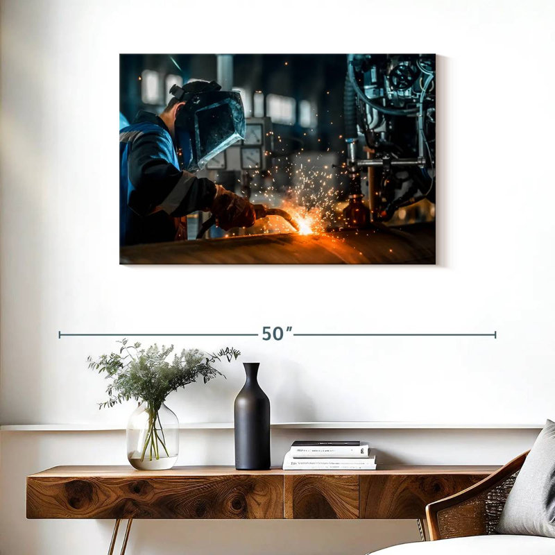 Alcaraz Welding Labor Worker, 24" H x 36" W