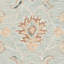 Tapis turquoise / ivoire en laine fait à la main Desmondia-253639873