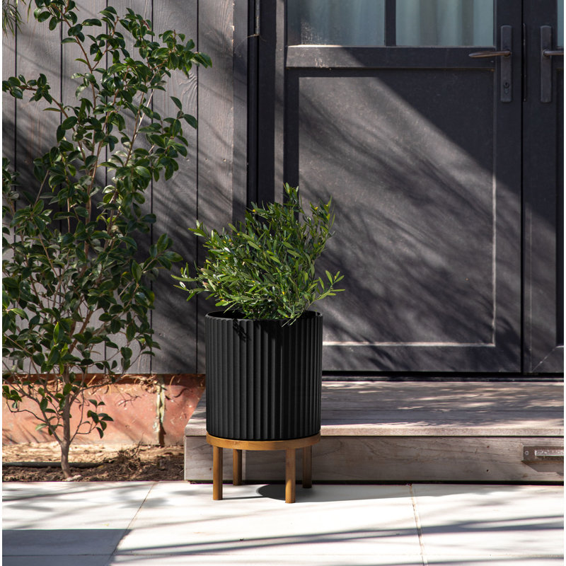 Jardinière Demi Series avec support, 1, Noir / brun, H 16 po x l 10,5 po x P 10,5 po