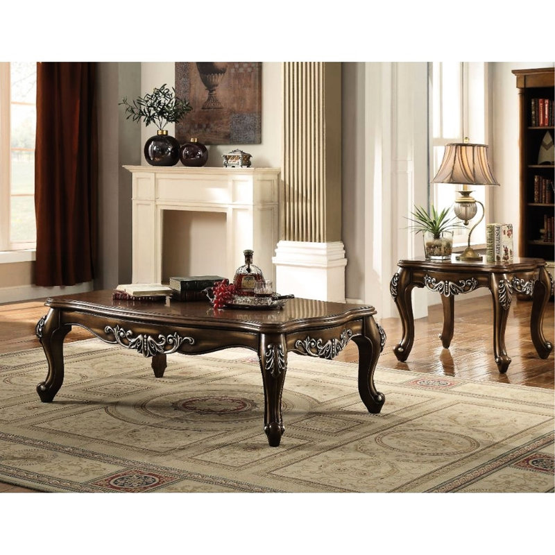 Table basse antique avec pieds Queen Anne