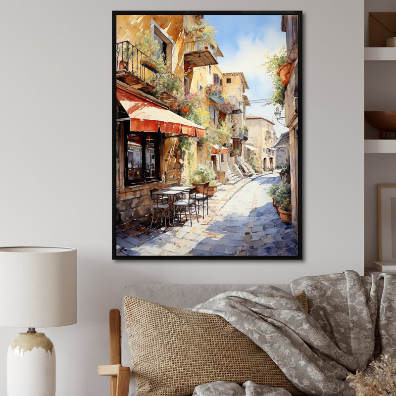 "Italian Village Essence 2", Cadre flottant noir, 32" H x 24" W