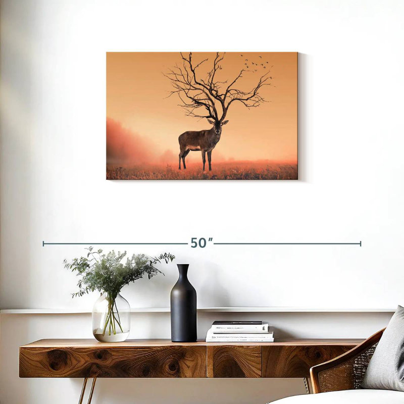 Cornes de cerf, H 20 po x l 30 po