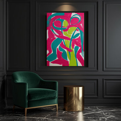 Abstrait art figuratif sur toile rouge 83
