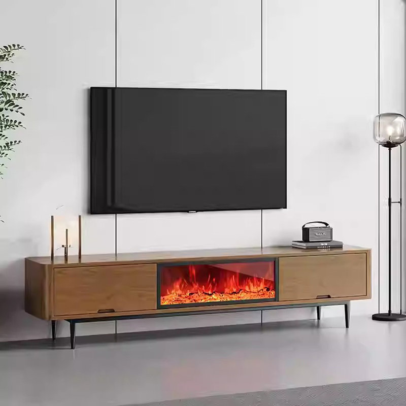 Meuble télé avec foyer à flamme simulée, H 19,69 po x L 70,87 po x l 15,75 po