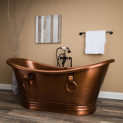 71'' x 31.75'' Freestanding Soaking Copper Bathtub