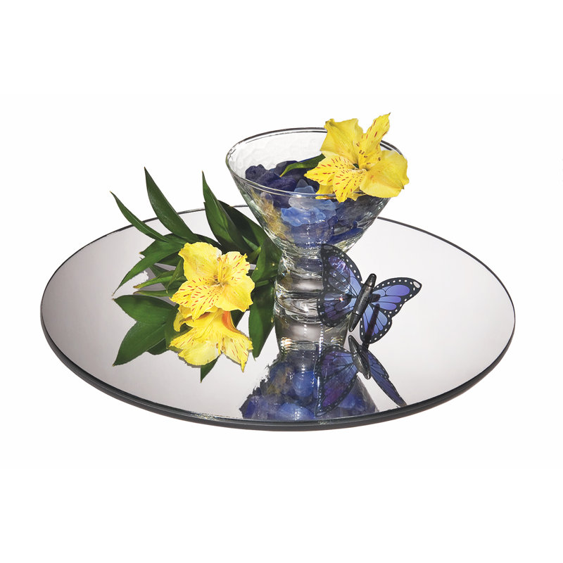 Plateau miroir en verre 12 po