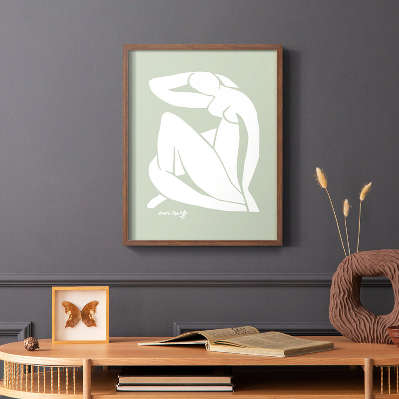 Matisse CDXCII, reproduction encadrée - bois massif, Cadre photo brun simple, H 10 po x l 8 po