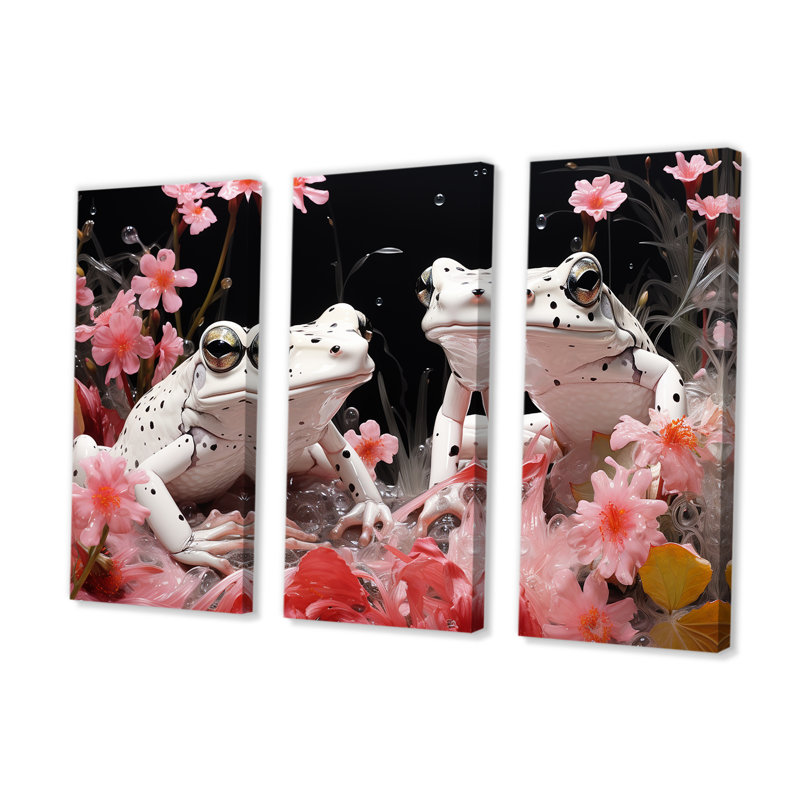 Minimalisme Frogs Toads I - ensemble d'art mural grenouilles et crapauds, H 40 po x l 60 po