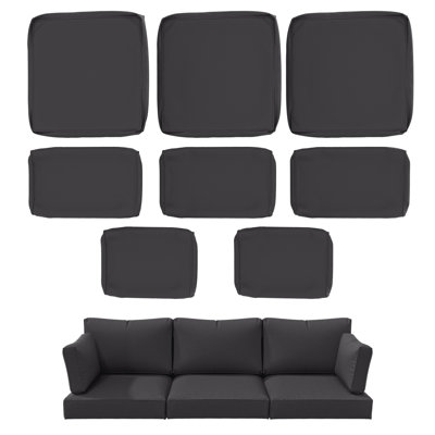 8-Piece Outdoor Cushion Cover Set (Set Of 3 Seats, 5 Backs), Covers Only