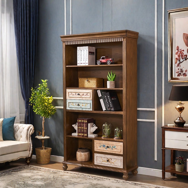 Bibliothèque multifonctionnelle de style campagne américaine, Brun