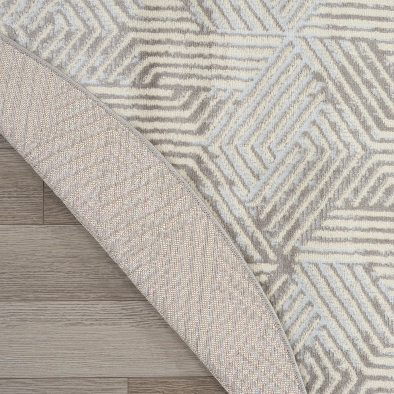 Averiana Geometric Area Rug, Round 5'3"