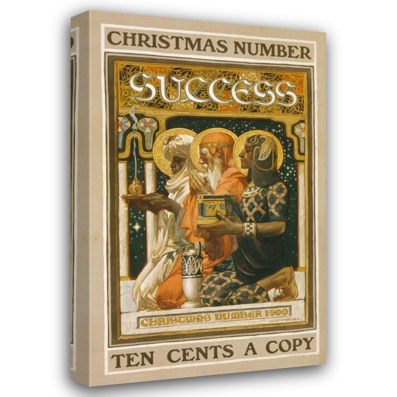 "Succès, nombre de Noël" par J.C. Leyendecker - Art mural sur toile tendue avec châssis, H 48 po x l 33 po