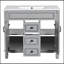 Meuble-lavabo moderne de 36 po avec lavabo supérieur, portes à fermeture douce et tiroirs pour un rangement efficace-378157890