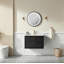 Meuble-lavabo mural simple et flottant 30 po avec lavabo en céramique