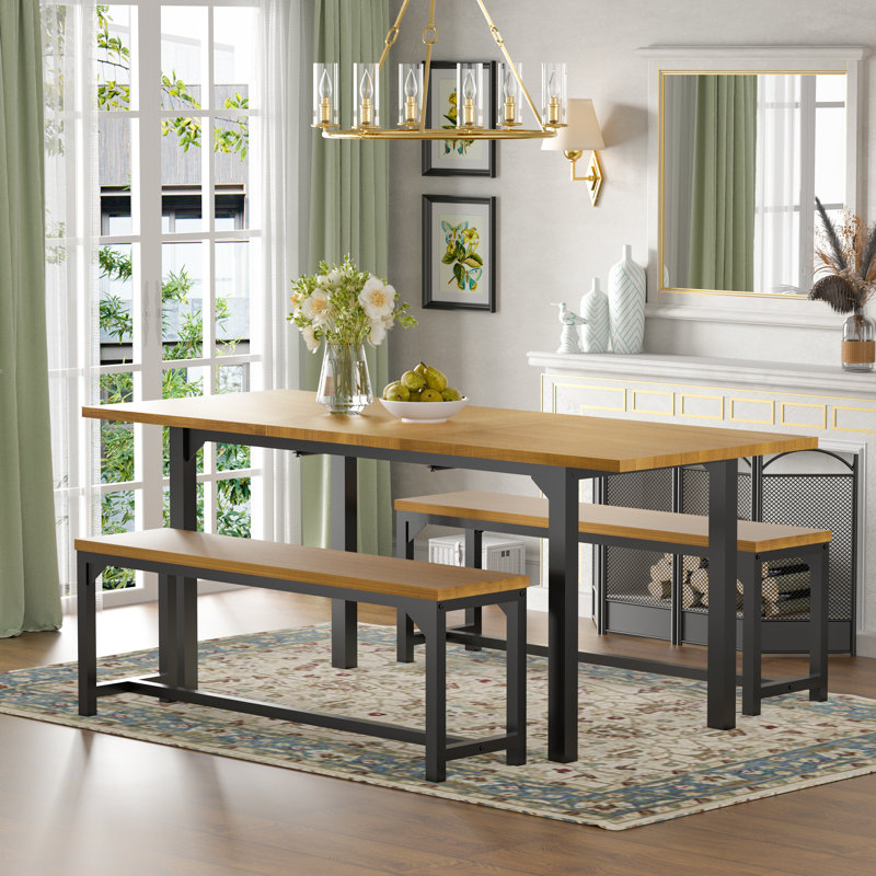 Ensemble de table de salle à manger extensible L 63 po x l 28 po Keuna, Brun, Brun