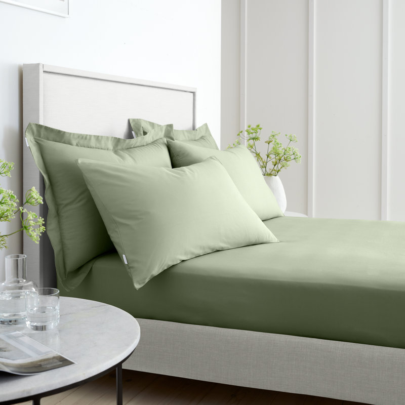 200 Thread Count 100% Cotton Extra Deep Fitted Sheet, Green, Double (4'6)