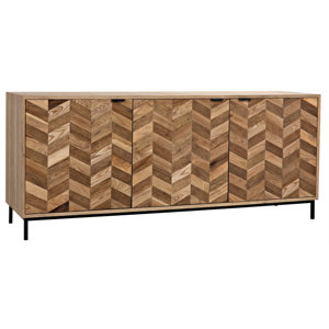Noir Herringbone 76.5'' Solid Wood Sideboard | Wayfair