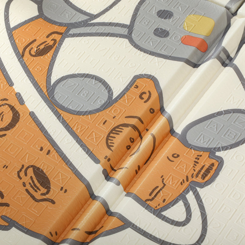 AIYAPLAY Baby Play Mat Foldable 177 x 146 x 1.5cm Astronaut & Planet Theme