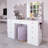 Boahaus Leonore Extra-Large Makeup Vanity, LED Lighted Mirror, USB- C/USB Outlet, 9 Drawers and Glass Top-990008065