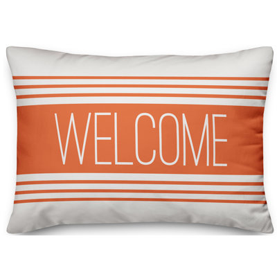  Welcome Farmhouse Stripes Indoor/Outdoor Lumbar Pillow