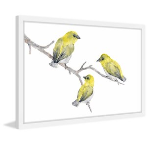 Yellow Birds by Thimble Sparrow - Picture Frame Print on Paper