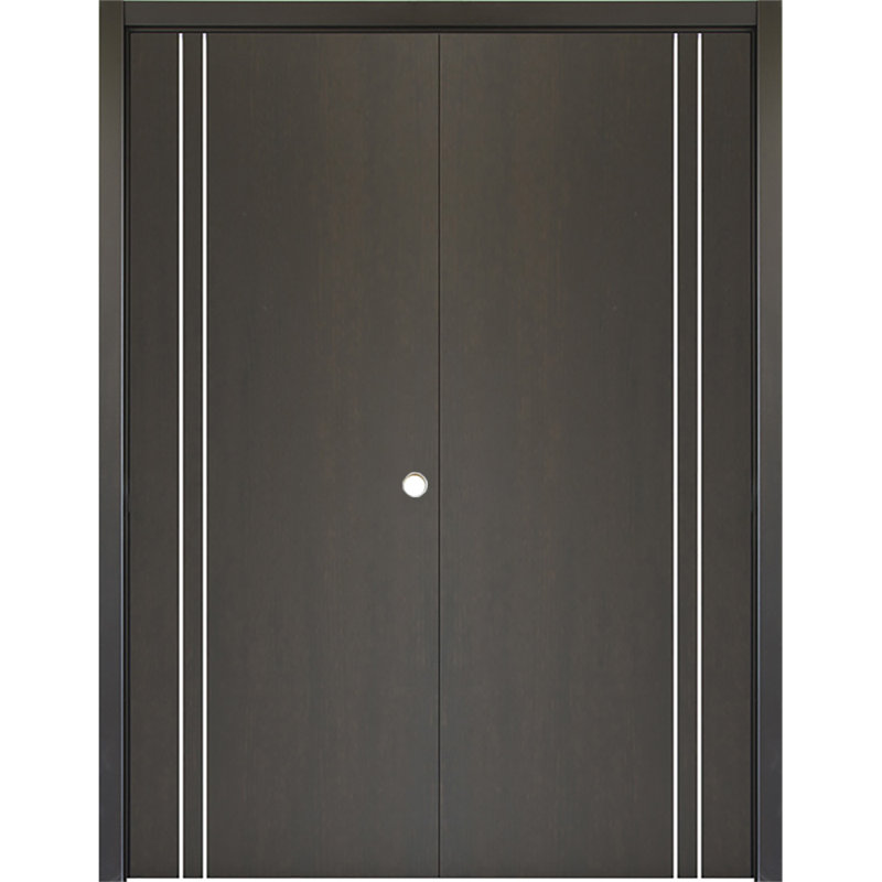 Double porte intérieure stratifiée HG-002VR, 36 po x 80 po, Chêne du Japon, S'ouvre à gauche vers l'intérieur