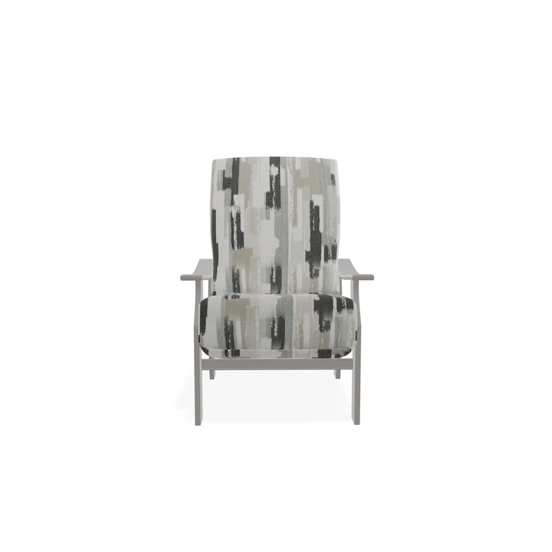 St. Catherine Marine Grade Polymer Deep Seating Cushion Arm Chair, Dreamscape Seaglass, Warm Gray