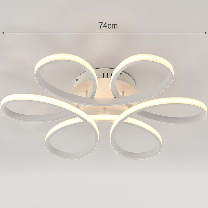 Innsbrook Modern Acrylic Light-adjusted Petal Ceiling Light 1-Light Semi Flush Mount Light, White (Dimmable)