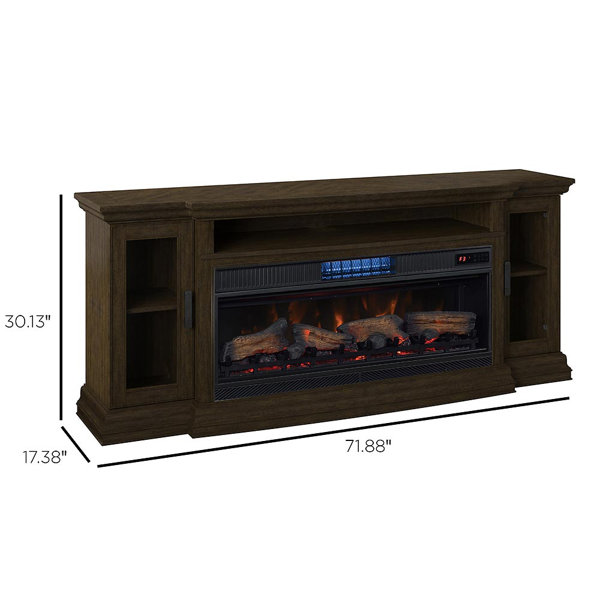 Wildon Home® Estes 72 Electric Fireplace Entertainment Center in Buxton  Brown with 42 Electric Firebox | Wayfair