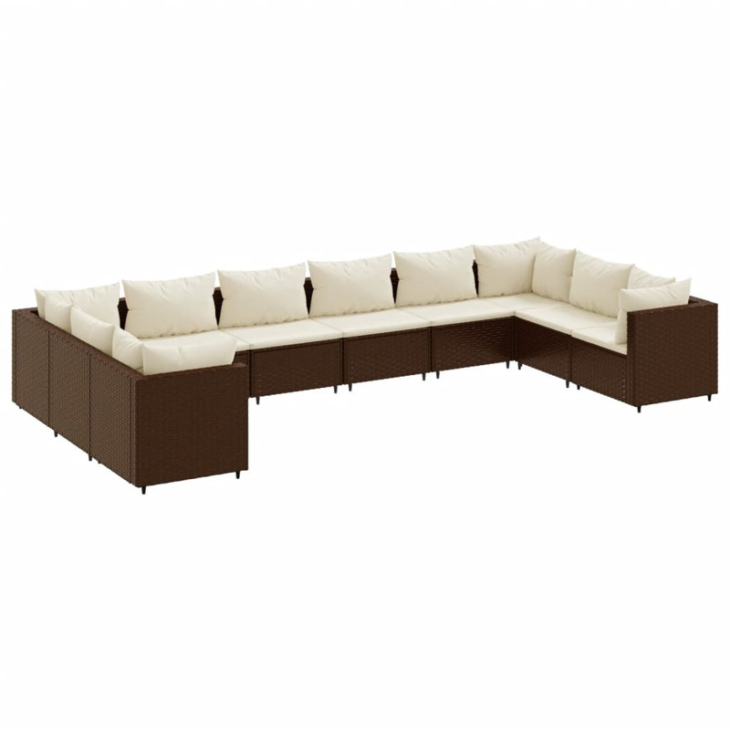  Patio Lounge Set Brown, Cream White, Cream White, Brown