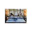 Tapis bleu lavable décoratif à motif abstrait bleu-120332904