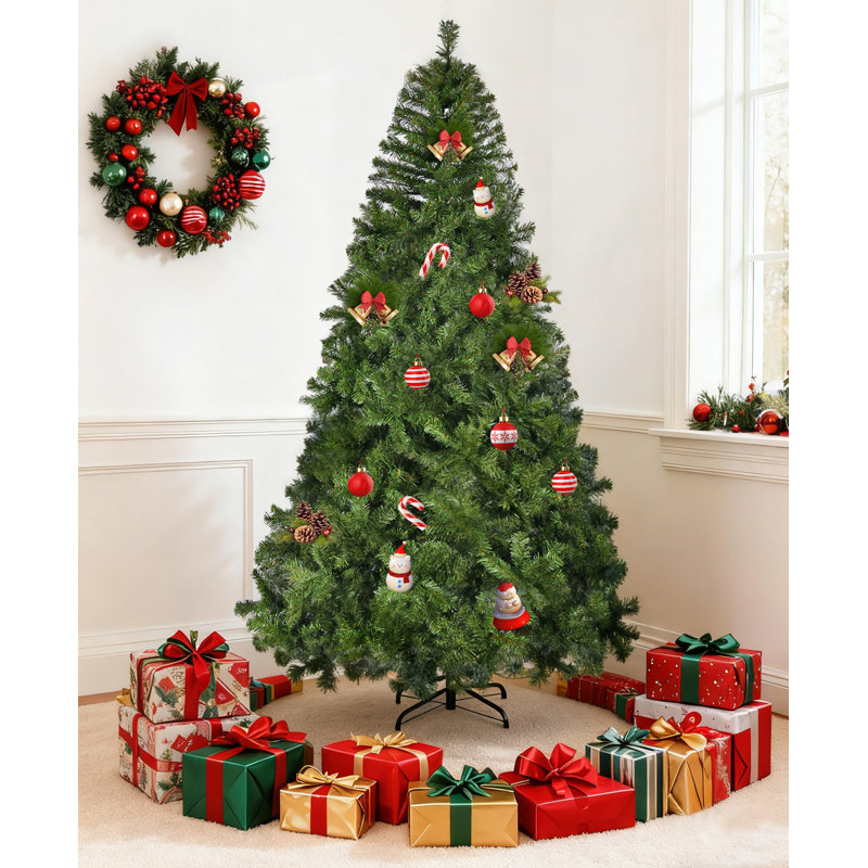 Arbre de Noël automatique 6 pi avec 864 pointes, base en métal 6 pi