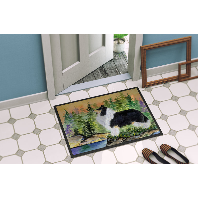 Paillasson d’intérieur antidérapant thermal Collie, Rectangle 1 pi 6 po x 2 pi 3 po