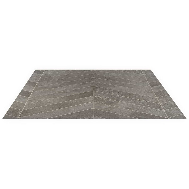 New Rock 4x21 Chevron Matte Porcelain Tile, Fossil Dark Gray