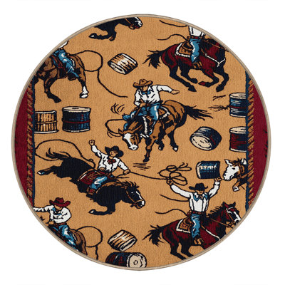 Washable Rodeo Sports Area Rug