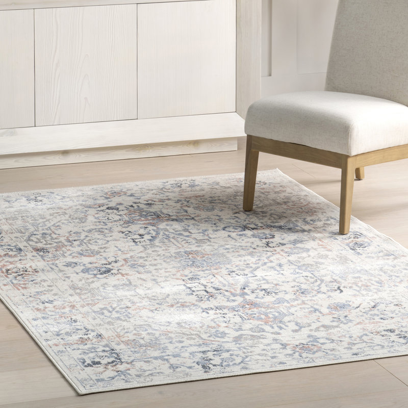 Everlee SpinClean Faded Persian Machine Washable Area Rug, Rectangle 6'7" x 9'