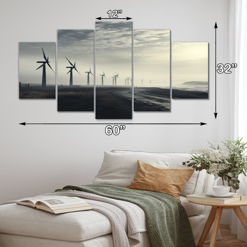 Reproduction d'art mural Murphy - Éoliennes - 5 panneaux