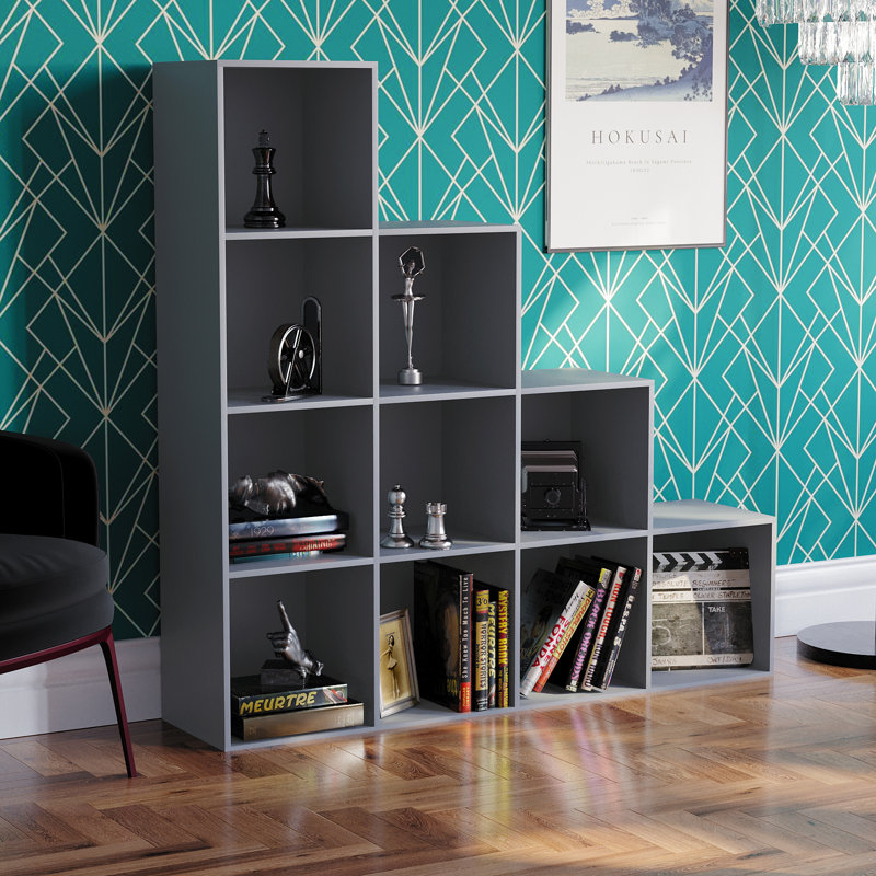 128cm H x 128cm W Cube Bookcase, Grey