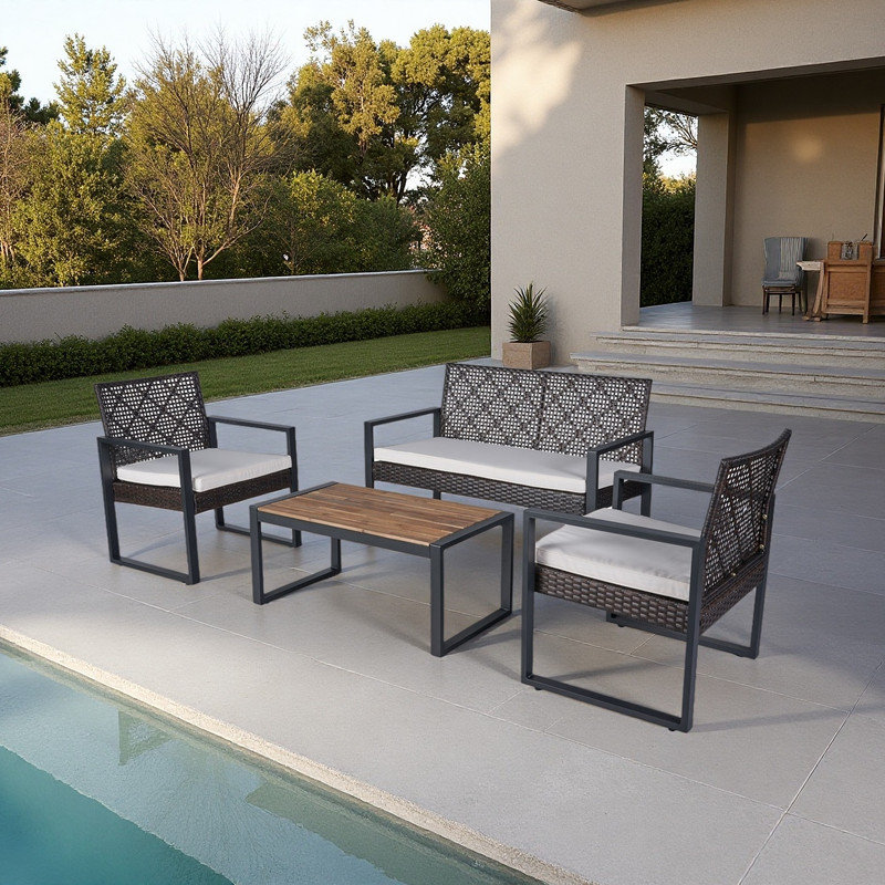 4 Piece Seating Group with Cushions