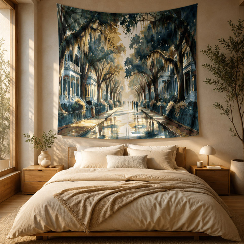 Tapisserie murale «Cities Savannah GA», 51 po x 60 po