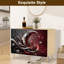 Buffet Buffet avec rangement à tourbillons métalliques abstraits sphères argent rouge avec 2 portes pour le salon et la cuisine