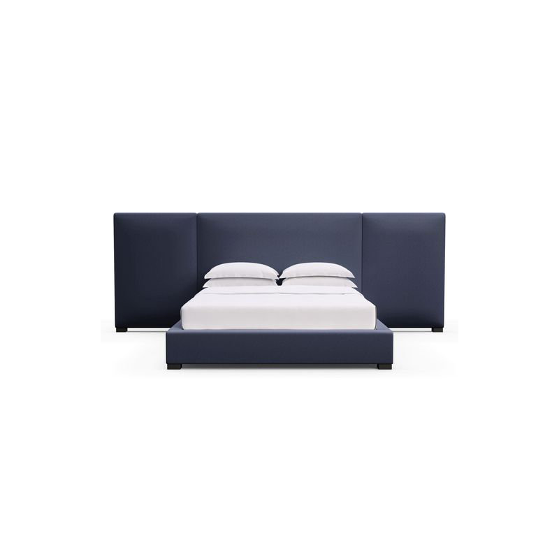 Prospect Upholstered Bed, Plush Velvet Pumice, Ebony, California King