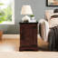 Table de bout carrée rustique avec rangement à charnières, style, garniture en métal noir, assemblage simple, chêne
