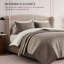 Ensemble de courtepointe en satin de coton Modern Windowpane, couvre-lit 100% coton prélavé, ensemble de literie légère 3 pièces avec 2 taies décoratives pour toutes les saisons-124542139-124542142