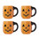 Lenox Vintage Halloween Figural Pumpkin Mugs, Set of 4