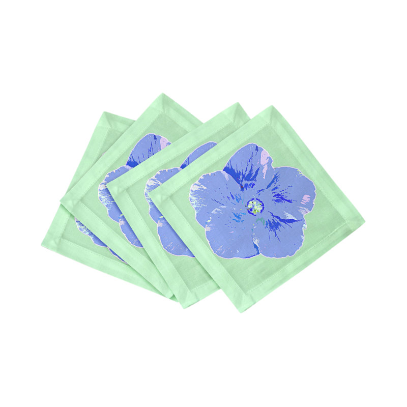 Hibiscus Cotton Sateen Cocktail Napkins, Clematis