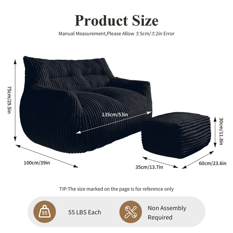 Bean Bag Chair, Black