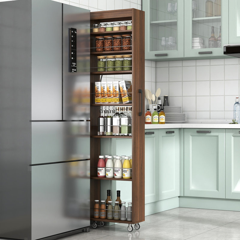 Étagère ouverte 7 côtés multi-fonctions avec rangement à un seul niveau pour la cuisine, le salon et les espaces étroits