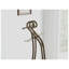 Cello-Shaped Freestanding Metal Wine Rack with Storage Shelf, Antique Brown
